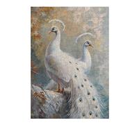 Puzzles pour Adolescents 38x26cm/1000pcs Puzzles Peacock White Magical Puzzle pour Adultes Jeux Relaxants Décoration Parfaite Cadeaux Anti-Stress 38x26cm/1000pcs