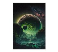 Puzzles pour Adolescents 38x26cm/1000pcs Puzzles pour Adultes Alien Planet with Green Lightning -1 Jeux Amusants Décoration Idéale, Cadeaux Parfaits pour Toute La Famille 38x26cm/1000pcs