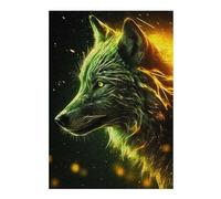 Puzzles pour Adolescents 38x26cm/1000pcs Puzzles pour Adultes Electric White Wolf Jeu Manuel Décoration pour La Maison pour Anniversaire, Noël 38x26cm/1000pcs
