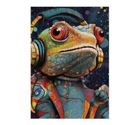 Puzzles pour Adolescents 38x26cm/1000pcs Puzzles pour Adultes Frog DJ in Colorful Artwork Jeux Relaxants pour S'amuser en Famille pour Un Anniversaire, Noël 38x26cm/1000pcs