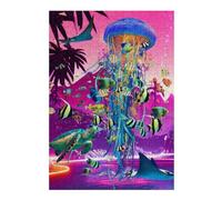 Puzzles pour Adolescents 38x26cm/1000pcs Puzzles pour Adultes Jellyfish Paradise Vibrant Underwater Scene Jeux Relaxants pour S'amuser en Famille pour Un Anniversaire, Noël 38x26cm/1000pcs