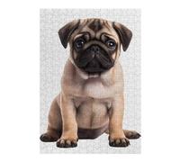 Puzzles pour Adolescents 38x26cm/1000pcs Puzzles pour Adultes Pug Jeux Amusants Décoration Idéale, Cadeaux Parfaits pour Toute La Famille 38x26cm/1000pcs