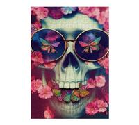 Puzzles pour Adolescents 38x26cm/1000pcs Puzzles pour Adultes Skull with Flowers and Butterflies Jeux Relaxants Améliore La Mémoire Cadeaux d'anniversaire Et Cadeaux Uniques 38x26cm/1000pcs