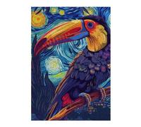 Puzzles pour Adolescents 38x26cm/1000pcs Puzzles pour Adultes Toucan in Starry Night Style Jeu Manuel Décoration pour La Maison pour Anniversaire, Noël 38x26cm/1000pcs