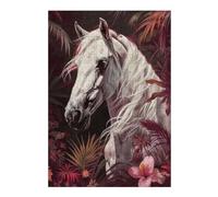 Puzzles pour Adolescents 38x26cm/1000pcs Puzzles pour Adultes White Arabian Horse Jeux Amusants Décoration Idéale, Cadeaux Parfaits pour Toute La Famille 38x26cm/1000pcs