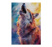Puzzles pour Adolescents 38x26cm/1000pcs Puzzles pour Adultes Wolf Night Jeux Amusants Décoration Idéale, Cadeaux Parfaits pour Toute La Famille 38x26cm/1000pcs