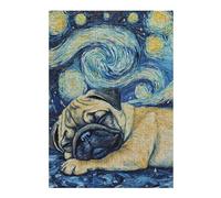 Puzzles pour Adolescents 38x26cm/1000pcs Puzzles Pug Puppy Sleeping Night Puzzle pour Adultes Jeu De Réflexion Cadeau d'anniversaire Cadeaux Anti-Stress 38x26cm/1000pcs