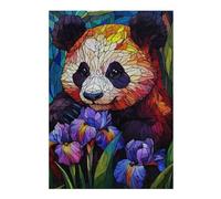 Puzzles pour Adolescents 38x26cm/1000pcs Puzzles Stained Glass Panda Jeux Amusants De Puzzle Décoration Murale Cadeaux Et Anniversaires Uniques 38x26cm/1000pcs