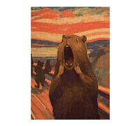 Puzzles pour Adolescents 38x26cm/1000pcs Puzzles The Scream Capybara Puzzle pour Adultes Jeux Relaxants Décoration Parfaite Cadeaux Anti-Stress 38x26cm/1000pcs
