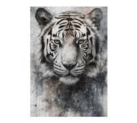 Puzzles pour Adolescents 38x26cm/1000pcs Puzzles Tiger Beauty Black Ink Puzzle pour Adultes Jeux Relaxants Décoration Parfaite Cadeaux Anti-Stress 38x26cm/1000pcs