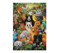 Puzzles pour Adolescents 38x26cm/1000pcs Rainforest Menagerie Puzzle pour Adultes, Jouet, Décoration Murale, Anti-Stress, Activités Amusantes À La Maison, 38x26cm/1000pcs