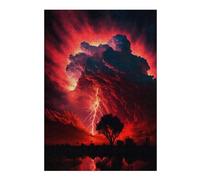 Puzzles pour Adolescents 38x26cm/1000pcs Red Apocalypse Storm Puzzle pour Adultes, Jeu De Réflexion, Une Œuvre d'art, Cadeaux Uniques pour Un Anniversaire Ou Noël 38x26cm/1000pcs