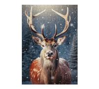 Puzzles pour Adolescents 38x26cm/1000pcs Reindeer Christmas Animals Puzzle pour Adultes, Jouets À Monter Soi-même, Défi Difficile, Cadeaux pour Les Amis Et La Famille 38x26cm/1000pcs