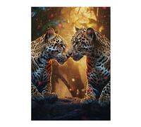 Puzzles pour Adolescents 38x26cm/1000pcs Relationship Jaguars Love Puzzles pour Adultes Jeux De Famille Améliore La Mémoire Difficile À Compléter 38x26cm/1000pcs