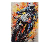 Puzzles pour Adolescents 38x26cm/1000pcs Rider in Motion Artistic Motorcycle Speed Puzzles pour Adultes Jeux Relaxants Décoration Parfaite Cadeaux Et Anniversaires Uniques 38x26cm/1000pcs