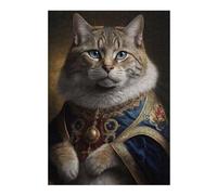 Puzzles pour Adolescents 38x26cm/1000pcs Royal Cat Portrait-2 Jeux De Puzzles en Famille pour S'amuser en Famille Cadeaux Uniques pour Les Anniversaires Et Noël 38x26cm/1000pcs