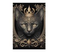 Puzzles pour Adolescents 38x26cm/1000pcs Royal Feline Majesty Puzzles pour Adultes Jeu De Réflexion Course De Vitesse Jeu Stimulant Cadeaux 38x26cm/1000pcs