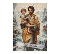 Puzzles pour Adolescents 38x26cm/1000pcs Saint Christopher Puzzles pour Adultes Jeux De Famille Améliore La Mémoire Cadeaux Uniques pour Anniversaire Et Noël 38x26cm/1000pcs