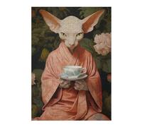 Puzzles pour Adolescents 38x26cm/1000pcs Sphynx Cat with Kimono Puzzles pour Adultes, Jouets Anti-Stress, Décoration Murale, Cadeaux d'anniversaire Et Cadeaux Uniques 38x26cm/1000pcs