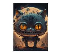 Puzzles pour Adolescents 38x26cm/1000pcs Steampunk Cat with Big Eyes Puzzles pour Adolescents - Jeu Manuel - Décoration Intérieure pour Les Amateurs De Jeux Vidéo 38x26cm/1000pcs