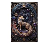 Puzzles pour Adolescents 38x26cm/1000pcs Steampunk Red Fox Art Deco Puzzles pour Adultes, Jouets À Faire Soi-même, Améliorent La Mémoire, Idéal comme Cadeau 38x26cm/1000pcs