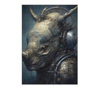Puzzles pour Adolescents 38x26cm/1000pcs Steampunk Rhino Head Jeux De Puzzles en Famille pour S'amuser en Famille Cadeaux Uniques pour Les Anniversaires Et Noël 38x26cm/1000pcs