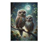 Puzzles pour Adolescents 38x26cm/1000pcs Two Owls Perched Under Moonlight Puzzles pour Adultes Jouets Anti-Stress Une Œuvre d'art Stimule Le Cerveau 38x26cm/1000pcs