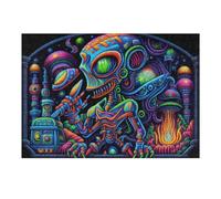 Puzzles pour Adolescents 38x26cm/1000pcs Vibrant Alien Landscape Puzzles pour Adultes Jeux Relaxants Décoration Parfaite Cadeaux Et Anniversaires Uniques 38x26cm/1000pcs