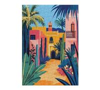 Puzzles pour Adolescents 38x26cm/1000pcs Vibrant Moroccan Street Minimalist Art Puzzles pour Adolescents - Jeu Manuel - Décoration Intérieure pour Les Amateurs De Jeux Vidéo 38x26cm/1000pcs