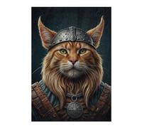 Puzzles pour Adolescents 38x26cm/1000pcs Viking Cat Portrait Puzzles pour Adultes, Jouets À Monter Soi-même, Décoration Murale, Cadeaux d'anniversaire Et De Noël Uniques 38x26cm/1000pcs