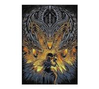 Puzzles pour Adolescents 38x26cm/1000pcs Viking Versus Three-Headed Dragon Illustration Puzzles pour Adultes - Jeu Manuel - Cadeaux pour Femmes - Stimule Le Cerveau 38x26cm/1000pcs