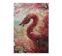 Puzzles pour Adolescents 38x26cm/1000pcs Vintage Red Dragon Puzzle pour Adultes, Jeu De Réflexion, Une Œuvre d'art, Cadeaux Uniques pour Un Anniversaire Ou Noël 38x26cm/1000pcs