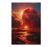 Puzzles pour Adolescents 38x26cm/1000pcs Volcanic Red Moon Puzzle, Jouet, Décoration Murale, Difficile, Cadeau De Noël Ou d'anniversaire 38x26cm/1000pcs