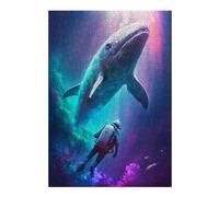 Puzzles pour Adolescents 38x26cm/1000pcs Whale Encounter in Space Puzzles pour Adultes, Jouets À Faire Soi-même, Améliorent La Mémoire, Idéal comme Cadeau 38x26cm/1000pcs