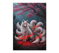 Puzzles pour Adolescents 38x26cm/1000pcs White Kitsune Fox Puzzles pour Adultes, Décoration Murale, mais Aussi Activités Amusantes Et Humoristiques À Faire À La Maison 38x26cm/1000pcs