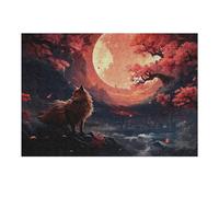 Puzzles pour Adolescents 38x26cm/1000pcs Wolf Cherry Blossom Puzzles pour Adultes, Jouets À Monter Soi-même, Difficulté Élevée, Cadeaux d'anniversaire Et Cadeaux Uniques 38x26cm/1000pcs