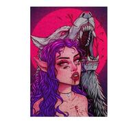 Puzzles pour Adolescents 38x26cm/1000pcs Wolf Moon Mystic -1 Puzzles pour Adultes Jeu Familial Améliore La Mémoire Cadeaux d'anniversaire Et De Noël Uniques 38x26cm/1000pcs