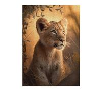 Puzzles pour Adolescents 38x26cm/1000pcs Young Lion Cub in Sunlight Puzzle pour Adultes, Jeu De Réflexion Amusant Et Humoristique, Cadeau d'anniversaire, 38x26cm/1000pcs