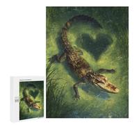 Puzzles pour Adolescents 500 PCS Alligator in Amazon Jungle Puzzles pour Adolescents Améliorent La Mémoire Difficiles À Compléter Jeux Stimulants 500 PCS