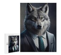 Puzzles pour Adolescents 500 PCS Alpha Wolf in Suit -1 Puzzles pour Adultes Jeu Familial Décoration Parfaite Difficile À Compléter 500 PCS