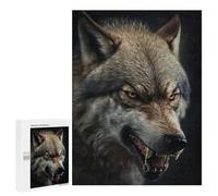 Puzzles pour Adolescents 500 PCS Angry Wolf Portrait Puzzles, Jeux Relaxants, Décoration Intérieure, Cadeaux Et Idées Cadeaux Uniques pour Un Anniversaire 500 PCS