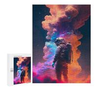 Puzzles pour Adolescents 500 PCS Astronaut Amidst Colorful Clouds Puzzles pour Adultes Jeux Relaxants Découpe De Précision Jeu Stimulant Cadeaux 500 PCS