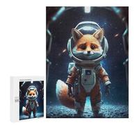 Puzzles pour Adolescents 500 PCS Astronaut Fox in Space Puzzles pour Adultes Jeu Familial Décoration Parfaite Difficile À Compléter 500 PCS