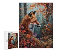 Puzzles pour Adolescents 500 PCS Autumn Fox in Forest Puzzles pour Adultes Activités Familiales Interaction Parent-Enfant Jeu Au Design Élégant 500 PCS