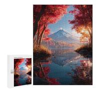 Puzzles pour Adolescents 500 PCS Autumnal Lake Reflections with Mountain View Puzzles pour Adolescents Améliorent La Mémoire Difficiles À Compléter Jeux Stimulants 500 PCS