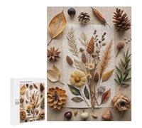 Puzzles pour Adolescents 500 PCS Autumnal Still Life with Dried Elements Puzzles pour Adultes - Jeu Manuel Anti-Stress - Cadeaux Uniques pour Anniversaire Et Noël 500 PCS