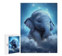 Puzzles pour Adolescents 500 PCS Baby Elephant in Clouds Puzzles pour Adultes Jeu De Réflexion Décoration Intérieure Activités Amusantes À La Maison 500 PCS