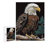 Puzzles pour Adolescents 500 PCS Bald Eagle in Forest Puzzles pour Adolescents, Jouets À Faire Soi-même, Activités Amusantes À La Maison pour Passer Le Temps, 500 PCS