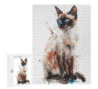Puzzles pour Adolescents 500 PCS Balinese Cat Watercolor Puzzles, Jeux Relaxants, Décoration Intérieure, Cadeaux Et Idées Cadeaux Uniques pour Un Anniversaire 500 PCS