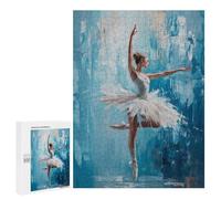 Puzzles pour Adolescents 500 PCS Ballet Dancer in Blue Ballet Dancer Print Puzzles pour Adultes - Jeu Manuel Anti-Stress - Cadeaux Uniques pour Anniversaire Et Noël 500 PCS